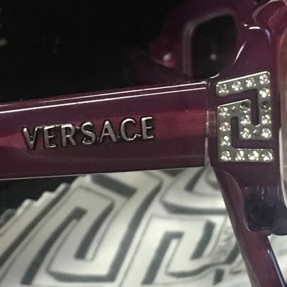 💯 VERSACE PURPLE RHINESTONE GLASSES - Picture 3 of 8